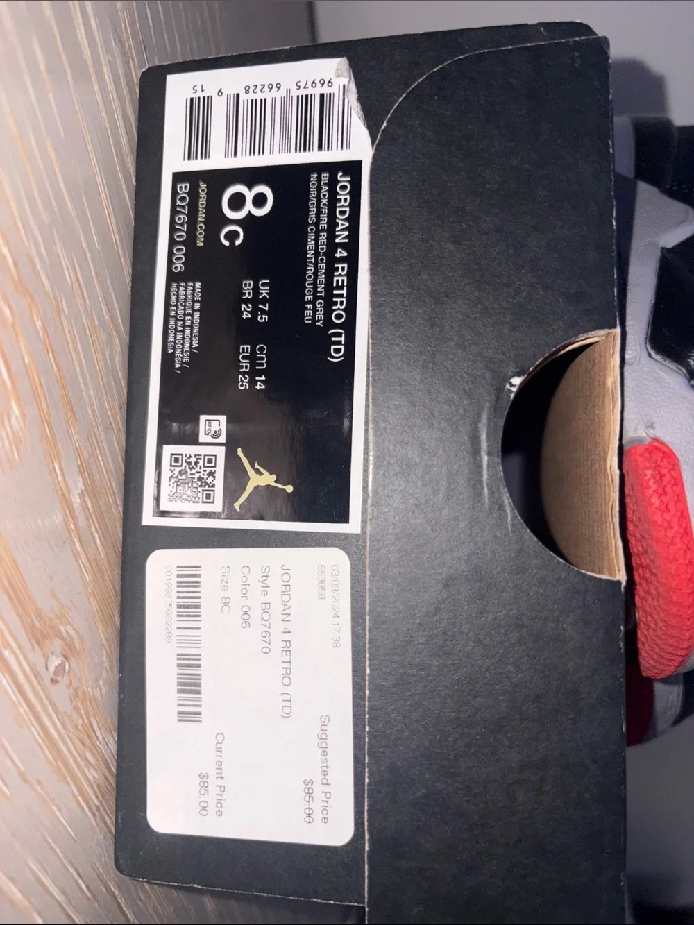 Jordan 4 Bred Reimagined Toddler